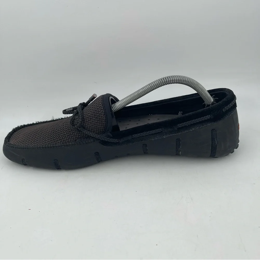 Swims Men’s Charcoal Braided Lace- Size 12 -Waterproof Leather Mesh Top Loafers